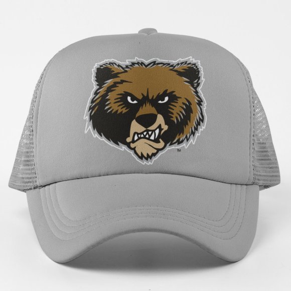 NEW Montana Grizzlies Bear Head Logo Foam Trucker Mesh Snapback Hat GREY - Picture 1 of 3